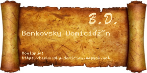 Benkovsky Domicián névjegykártya